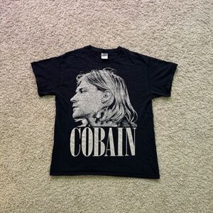 Grunge Kurt Cobain Nirvana Short-Sleeve Merch T-Shirt - Black Size Medium Men’s